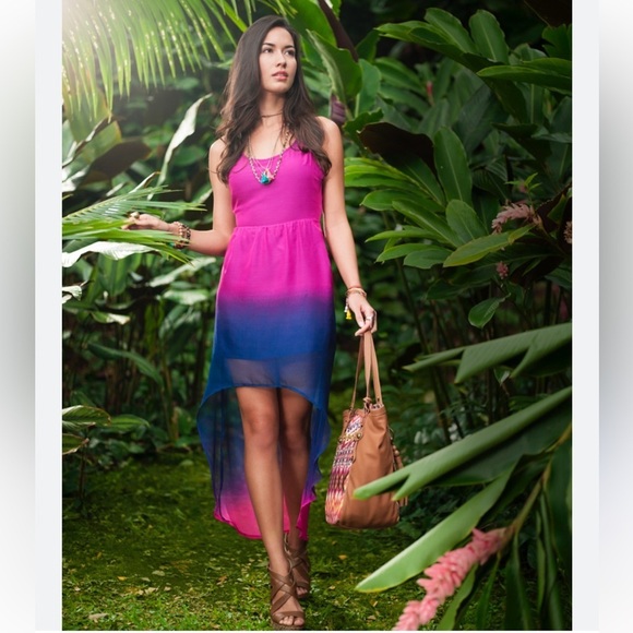 VOLCOM Sidewalk Flight Dress high low chiffon - Picture 7 of 11